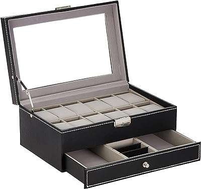 Boîte de rangement pour 12 bijoux montres et bracelets avec couvercle en verre. Besoin de renouveler votre garde-robe sans vous ruiner ? Faites un tour sur DIAYTAR COTE D'IVOIRE, votre boutique en ligne discount incontournable pour la mode à petits prix ! De la dernière tendance aux vêtements basiques, nous vous proposons un large choix pour tous les styles et toutes les tailles. Ne sacrifiez plus votre budget pour rester à la pointe de la mode !