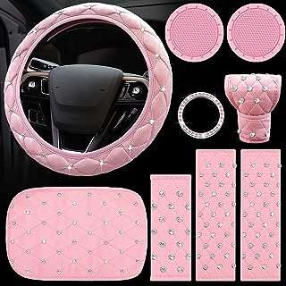 Ensemble d'accessoires de voiture brillants pour femmes 9 pièces housse de volant en diamant. DIAYTAR COTE D'IVOIRE  - la meilleure adresse en ligne pour des achats discount dans tous les domaines ! Découvrez notre vaste choix de produits, de la maison à l'électroménager en passant par l'informatique et la mode. Profitez des réductions incroyables sur des articles de qualité, vous permettant d'économiser sans compromis. Avec des options de livraison rapides et notre engagement envers votre satisfaction, bénéficiez d'une expérience d'achat en ligne sans tracas chez nous !