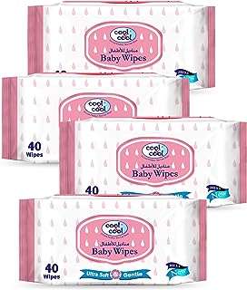 Lingettes pour bébé cool & 40 pièces ensemble de 4