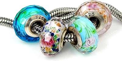 J&m lot de 4 perles en verre de murano faites à la main avec fleurs. DIAYTAR COTE D'IVOIRE  : la solution idéale pour des achats malins en ligne. Profitez de notre large gamme de produits discount, allant des appareils électroménagers essentiels aux dernières tendances de la mode, en passant par les accessoires informatiques indispensables, et économisez tout en vous faisant plaisir.