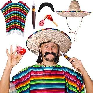 Ensemble de costumes de fête mexicain comprenant un poncho serape un chapeau sombrero une fausse. Faites des économies considérables avec DIAYTAR COTE D'IVOIRE, votre source ultime de produits discount en ligne. Parcourez notre large gamme d'articles allant de la maison à l'électroménager, en passant par l'informatique, la mode et les gadgets, et profitez de prix imbattables. Ne manquez pas cette occasion de vous offrir des produits de qualité à des tarifs défiant toute concurrence.