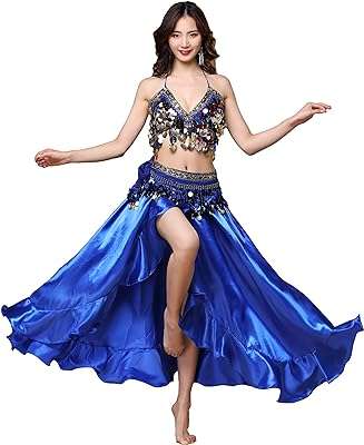 Costume de danse du ventre ensemble soutien gorge jupe écharpe de hanche et jupe ventrale en satin. DIAYTAR COTE D'IVOIRE  - La boutique en ligne discount incontournable pour tous vos besoins. Explorez notre vaste catalogue de produits, comprenant des articles pour la maison, l'électroménager, l'informatique et la mode, tous à des prix défiant toute concurrence.