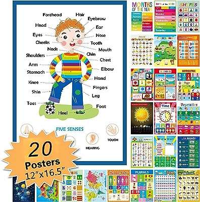 Affiches éducatives préscolaires 20 pièces affiches de classe d'apprentissage précoce fournitures d'affiches pour décorations. Lancez-vous dans une aventure shopping sans fin avec DIAYTAR COTE D'IVOIRE  ! Notre boutique en ligne générale vous propose une multitude de produits discount, allant de l'électroménager de pointe à la mode la plus en vogue. Faites de bonnes affaires et profitez d'une qualité supérieure à des prix défiant toute concurrence.