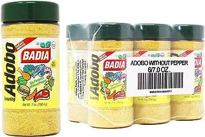 Badia adobo sans poivre 198g (pack de 6). Faites des économies intelligentes avec DIAYTAR COTE D'IVOIRE  ! Découvrez notre assortiment discount de produits pour la maison, l'électroménager, l'informatique, la mode et les gadgets. Profitez de prix réduits sans compromis sur la qualité, et offrez-vous tout ce dont vous avez besoin à petit prix.