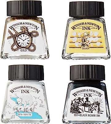 Ensemble d'encres à dessin wincer & newton noir blanc métallisé. Rejoignez DIAYTAR COTE D'IVOIRE, votre boutique en ligne pour des articles discount de qualité. Des essentiels de la maison aux dernières tendances en matière de mode et de gadgets high-tech, nous proposons une sélection variée à des prix compétitifs. Faites des bonnes affaires dès maintenant et profitez d'un shopping en ligne facile et pratique.