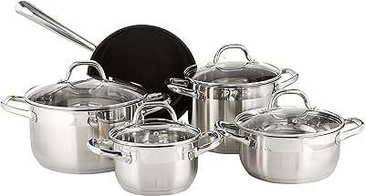 Bergner bg4391 batterie de cuisine en acier inoxydable 9 pièces argent. DIAYTAR COTE D'IVOIRE  est votre partenaire de confiance pour des achats en ligne à prix réduits. Explorez notre site pour trouver tout ce dont vous avez besoin, des appareils électroménagers de renom aux gadgets étonnants, et profitez de nos offres exclusives pour réaliser des économies incroyables.
