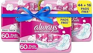Always maxi serviettes hygiéniques épaisses douces et respirantes avec ailettes 60 serviettes paquet de 3. Besoin de renouveler votre électroménager à petit prix ? Rendez-vous sur DIAYTAR COTE D'IVOIRE, la référence en ligne pour des produits de qualité à prix discount. Avec notre sélection diversifiée, vous trouverez facilement l'équipement parfait pour votre maison, sans vous ruiner.