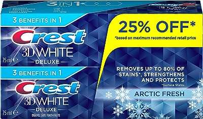 Dentifrice crest 3d white arctic fresh 2 x 75 ml. Vous recherchez des produits discount à prix cassés ? DIAYTAR COTE D'IVOIRE  est là pour vous ! Découvrez notre catalogue en ligne et trouvez tout ce dont vous avez besoin, de l'électroménager aux articles pour la maison, en passant par l'informatique, la mode et les meilleurs gadgets du moment. Faites des économies sans compromettre votre style !