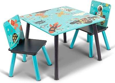 Ensemble table et chaises en bois little explorer pour enfants toile pour la maison. DIAYTAR COTE D'IVOIRE  - Votre destination en ligne pour des offres discount sur tout ! Parcourez notre vaste sélection de produits pour équiper votre maison avec des électroménagers, des articles de mode tendance et même des gadgets technologiques, le tout à des prix incroyables. Ne manquez pas nos super promotions et économisez dès aujourd'hui !