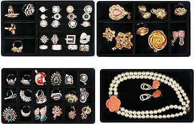 Homarket 4 pièces plateaux de rangement de bijoux plateau à empilable en velours avec tiroirs. DIAYTAR COTE D'IVOIRE, votre partenaire en ligne pour tous vos achats discount. Explorez notre catalogue diversifié comprenant des produits de maison, d'électroménager, d'informatique, de mode et de gadgets à des prix défiant toute concurrence. Faites des économies substantielles tout en profitant d'une qualité exceptionnelle grâce à DIAYTAR COTE D'IVOIRE .