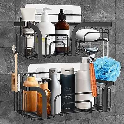 Beroyal 18 crochets et porte savon adhésif étagère de douche en acier. Rencontrez les bonnes affaires chez DIAYTAR COTE D'IVOIRE  – votre destination en ligne pour des produits discount pour tous les aspects de votre vie. Découvrez notre sélection variée d'articles pour la maison, allant des appareils électroménagers indispensables aux éléments décoratifs élégants. Restez connecté avec notre gamme d'appareils informatiques à prix imbattables, et ravivez votre style avec des vêtements et accessoires tendance à petit prix. Faites des économies tout en obtenant la qualité que vous méritez !