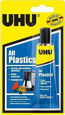 Colle uhu tout plastique 33 ml. DIAYTAR COTE D'IVOIRE  - la source ultime de produits discount pour toutes vos envies. Parcourez notre gamme variée, allant de l'informatique à la mode et choisissez parmi une multitude de produits de qualité à des prix qui font sourire votre portefeuille.