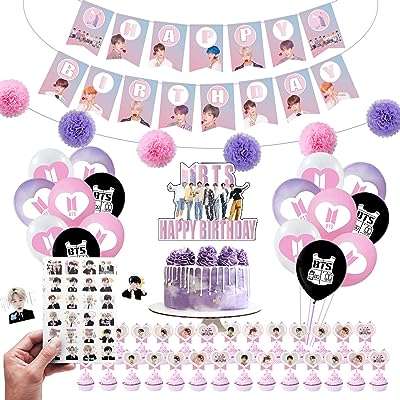 Fournitures de fête d'anniversaire bantun bts pour garçons comprenant une bannière. DIAYTAR COTE D'IVOIRE  - Votre destination en ligne pour des offres discount sur tout ! Parcourez notre vaste sélection de produits pour équiper votre maison avec des électroménagers, des articles de mode tendance et même des gadgets technologiques, le tout à des prix incroyables. Ne manquez pas nos super promotions et économisez dès aujourd'hui !