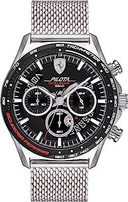 Montre à bracelet en acier inoxydable ferrari quartz pour hommes argent
