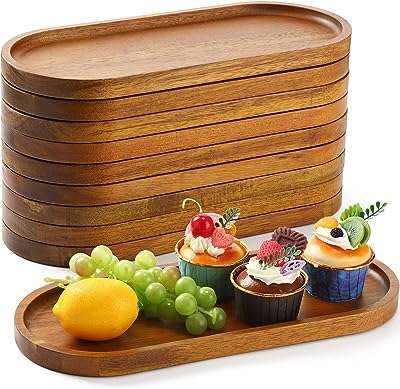 Rtteri 10 pièces plateau ovale en bois de manguier serveur assiettes incassables pour support. Ne payez pas plus cher pour vos achats ! DIAYTAR COTE D'IVOIRE  propose une sélection de produits discount pour tous les budgets, allant de la maison à l'électroménager en passant par l'informatique, la mode et les gadgets. Faites des économies sans compromis sur la qualité !