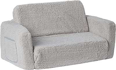 Canapé convertible 2-en-1 delta children cozy sherpa pour enfants gris