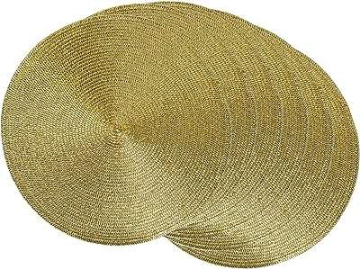 Ensemble de sets de table ronds métalliques tissés dii 15" doré 6. DIAYTAR COTE D'IVOIRE  - la boutique en ligne par excellence pour des achats malins. Explorez notre gamme complète de produits discount, allant des indispensables pour la maison à la dernière technologie, sans oublier les dernières tendances mode. Économisez gros en achetant intelligemment avec nous.