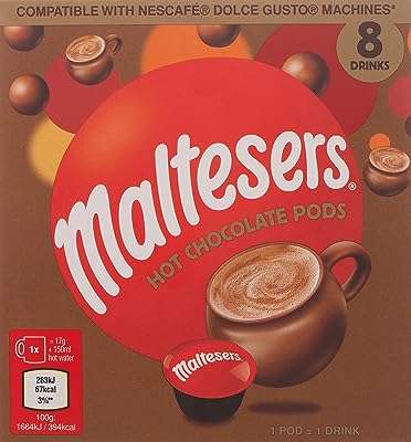 Capsules de chocolat maltesers compatibles avec les machines à café nescafé. DIAYTAR COTE D'IVOIRE, votre partenaire de confiance pour des achats en ligne économiques et variés. Explorez notre sélection exceptionnelle d'articles discount pour la maison, l'électroménager, l'informatique, la mode et les gadgets, afin de trouver les meilleures affaires. Optimisez votre expérience d'achat grâce à DIAYTAR COTE D'IVOIRE  et réalisez des économies substantielles dès maintenant.