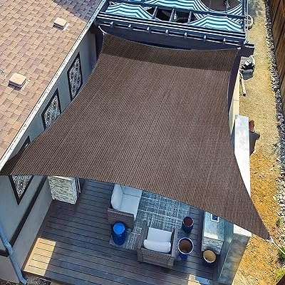 Voile d'ombrage 10 pieds x 13 pieds auvent rectangulaire marron pour terrasse. DIAYTAR COTE D'IVOIRE  - Votre source incontournable de produits discount pour la maison, l'électroménager, l'informatique, la mode et les gadgets. Nous sommes fiers de vous offrir une sélection variée à des prix exceptionnels. Parcourez notre boutique en ligne dès maintenant et trouvez les meilleures affaires!