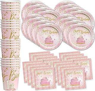 Ensemble d'assiettes serviettes tasses et couverts rose et doré pour 1er anniversaire. Bienvenue chez DIAYTAR COTE D'IVOIRE, la référence incontournable pour des achats en ligne à prix réduits ! Parcourez notre collection diversifiée qui comprend tout, des essentiels pour la maison à des appareils électroménagers de premier ordre, des produits informatiques de pointe et des vêtements à la mode, jusqu'aux gadgets uniques que vous ne trouverez nulle part ailleurs. Faites des économies tout en profitant d'une expérience de shopping exceptionnelle.