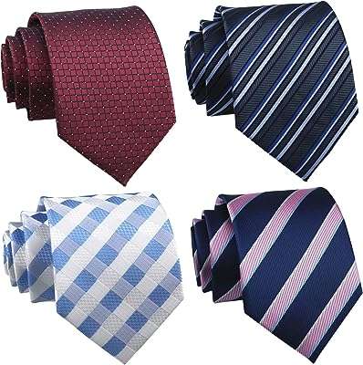 Lot de 4 cravates formelles classiques tissées en jacquard à rayures pour hommes. À la recherche de produits discount de qualité ? Ne cherchez plus ! DIAYTAR COTE D'IVOIRE  vous propose une sélection variée d'articles pour la maison, l'électroménager, l'informatique et la mode à des prix imbattables. N'hésitez plus et faites des économies en optant pour nos offres attractives !