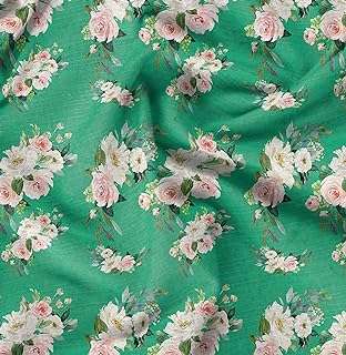Tissu en mousseline de viscose imprimé floral swimwe à feuilles vertes et renoncules. DIAYTAR COTE D'IVOIRE  vous offre une expérience d'achat en ligne unique en proposant une multitude de produits discount dans différents domaines. Faites-vous plaisir sans vous ruiner en choisissant parmi notre sélection de produits pour la maison, l'électroménager, l'informatique, la mode et bien plus encore.