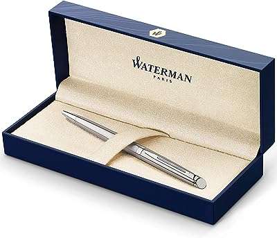 Stylo à bille waterman hemisphere pointe moyenne en acier inoxydable avec bord chromé et cartouche. Ne payez pas plus cher pour vos achats ! DIAYTAR COTE D'IVOIRE  propose une sélection de produits discount pour tous les budgets, allant de la maison à l'électroménager en passant par l'informatique, la mode et les gadgets. Faites des économies sans compromis sur la qualité !