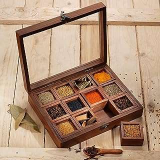 Boîte de rangement d'épices en bois agoni masala dabba avec couvercle. DIAYTAR COTE D'IVOIRE  - la meilleure adresse en ligne pour des achats discount dans tous les domaines ! Découvrez notre vaste choix de produits, de la maison à l'électroménager en passant par l'informatique et la mode. Profitez des réductions incroyables sur des articles de qualité, vous permettant d'économiser sans compromis. Avec des options de livraison rapides et notre engagement envers votre satisfaction, bénéficiez d'une expérience d'achat en ligne sans tracas chez nous !