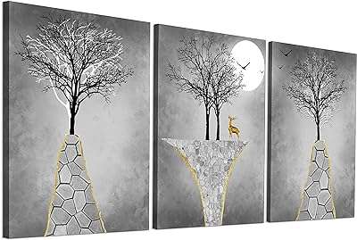 Art mural sur toile pour chambre à coucher salon peintures abstraites modernes d'arbres en noir. DIAYTAR COTE D'IVOIRE  - Votre destination discount pour tous vos besoins. Parcourez notre collection de produits de haute qualité, allant de la maison à l'électroménager, de l'informatique à la mode, et trouvez les meilleures offres en ligne. Profitez de nos prix imbattables et faites des économies dès maintenant!