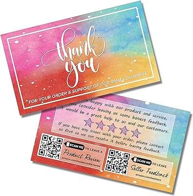 Cartes de remerciement pour votre achat (2" x 35") contenu de l'emballage avec demande. Trouvez les meilleures affaires en ligne chez DIAYTAR COTE D'IVOIRE  - une boutique généraliste offrant une variété de produits discount allant de l'électroménager aux articles high-tech, sans oublier les vêtements et les accessoires tendances. Découvrez un choix incroyable de produits de qualité à des prix imbattables !