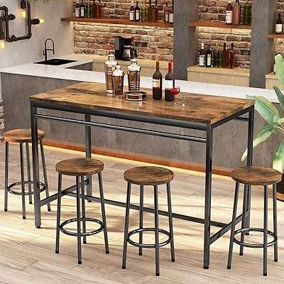 Table à manger recassic ensemble de 4 tables et chaises table d'extérieur industrielle avec sièges. DIAYTAR COTE D'IVOIRE  deviendra rapidement votre référence pour tous vos besoins discount en ligne. Découvrez notre vaste assortiment de produits allant des indispensables de la maison aux dernières innovations technologiques, en passant par les vêtements et les accessoires de mode à prix cassés. Profitez de notre offre exceptionnelle dès maintenant !