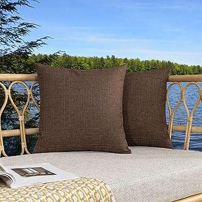 Textile lot de 2 housses de coussin imperméables pour l'extérieur décoratives. DIAYTAR COTE D'IVOIRE  - L'adresse incontournable des chasseurs de bonnes affaires en ligne. Découvrez notre large gamme de produits à prix discount, allant des gadgets innovants aux appareils électroménagers dernier cri. Faites des économies sans sacrifier vos envies !