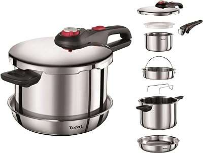 Tefal newsecure 6l ensemble d'autocuiseur 6 pièces p2530757 argent. DIAYTAR COTE D'IVOIRE  : votre destination shopping discount ! Découvrez notre boutique en ligne généraliste qui vous offre une multitude de produits à prix cassés, allant de l'électroménager à l'informatique en passant par la mode et les gadgets. Faites le choix du meilleur rapport qualité-prix et trouvez tout ce dont vous avez besoin en visitant notre site dès maintenant !