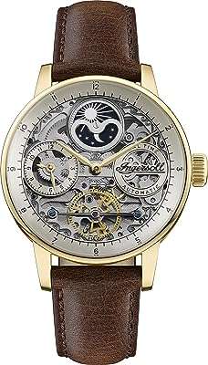 Montre automatique jazz pour homme avec cadran doré affichage analogique et bracelet en cuir. DIAYTAR COTE D'IVOIRE  - Votre source en ligne pour des produits discount de qualité. Explorez notre boutique en ligne et découvrez une large variété de produits, du petit électroménager aux gadgets les plus en vogue. Profitez de nos prix cassés et trouvez les meilleurs deals pour vos besoins quotidiens.