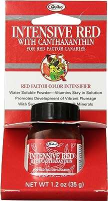 Quiko intensive red avec canthaxanthine pour canaris à facteur rouge supplément de vitamines et minéraux. Ne cherchez plus, DIAYTAR COTE D'IVOIRE  est la boutique en ligne qu'il vous faut ! Explorez notre large assortiment de produits discount allant des articles pour la maison à l'électroménager, en passant par l'informatique, la mode et les gadgets. Profitez de notre plateforme conviviale pour trouver les meilleures affaires et économiser sans effort.