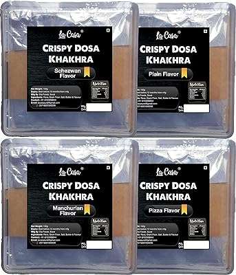 La casa crispy dosa khakhra | combo de 4 saveurs aromatisé. DIAYTAR COTE D'IVOIRE, la boutique en ligne où vous trouverez tout ce dont vous avez besoin à petit prix ! Profitez de notre sélection discount de produits pour la maison, l'électroménager, l'informatique, la mode et les gadgets, sans pour autant compromettre la qualité. Faites de bonnes affaires tout en profitant d'une expérience de shopping pratique et sécurisée.