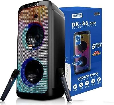 Haut parleur karaoké double platine dk 88 avec 2 microphones sans fil énorme bibliothèque de chansons. DIAYTAR COTE D'IVOIRE  is your go-to online store for incredible discounts on a wide array of products. From practical home appliances to high-performance electronics, stylish fashion finds, and innovative gadgets, our store offers unbeatable deals that ensure your shopping experience is both affordable and enjoyable.