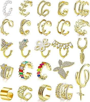 24 pièces manchettes d'oreilles en or pour femmes sans piercing réglable. DIAYTAR COTE D'IVOIRE, votre carrefour en ligne pour des affaires incroyables ! Préparez-vous à être émerveillé par notre vaste gamme de produits discount, allant de l'équipement domestique à l'électroménager, en passant par l'informatique, la mode tendance et les gadgets à prix réduits.
