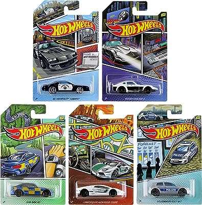 Ensemble de 5 voitures de police hot wheels 2020 pour chevrolet nissan