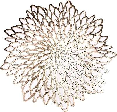 Ensemble de nappes rondes en vinyle ajouré doré castwave finition or. DIAYTAR COTE D'IVOIRE  vous offre un large choix de produits discount, allant des appareils électroménagers dernier cri aux vêtements à la mode en passant par les gadgets les plus innovants. Faites vos achats en ligne en toute simplicité et bénéficiez de prix avantageux pour équiper votre maison avec style, sans vous ruiner.
