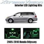 Xtremevision honda odyssey 2005-2010 kit intérieur led deluxe vert (11 pièces) + outil