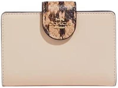 Coach outlet portefeuille zippé d'angle moyen ivoire