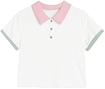 Ingvy manches courtes pour femmes, t-shirt d'été à manches courtes blanc avec coutures contrastées, col pour femme, haut court décontracté. DIAYTAR COTE D'IVOIRE est une boutique en ligne généraliste qui propose plus de 300000 références de produits, offrant ainsi une grande variété de choix à ses clients. Elle est reconnue comme l'un des leaders du commerce en ligne en Cote d'Ivoire.