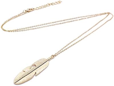 Collier de plumes simple classique, collier long pull, chaîne de bijoux, collier pendentif