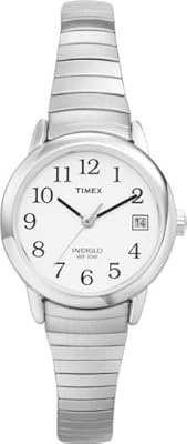 Montre timex pour femme, design facile à lire avec bracelet extensible jusqu'à 25