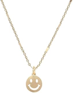 Aurete collier mignon visage souriant rond en acier inoxydable doré, collier preppy, design