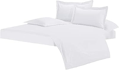 Parure de lit en satin de coton doux, 6 pièces (king size, blanc)