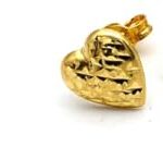 Ensemble de petites boucles d'oreilles en or rouge en forme de cœur 0088