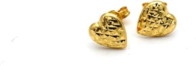 Ensemble de petites boucles d'oreilles en or rouge en forme de cœur 0088