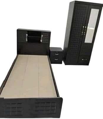 Lit simple avec matelas médical (longueur 190 cm, largeur 90 cm), table d'appoint et armoire à deux portes de furniture for us, couleur marron foncé. En tant que boutique en ligne leader en Côte d'Ivoire, DIAYTAR COTE D'IVOIRE est attachée à la satisfaction de ses clients. Elle propose des produits de qualité, des prix compétitifs et un service client de haute qualité. La boutique en ligne est également engagée à promouvoir les produits locaux et à soutenir les entreprises ivoiriennes.